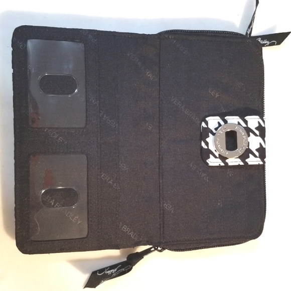 Vera Bradley Quilted Turnlock AND FULL Zip Around Wallet Midnight Houndstooth - Picture 10 of 10